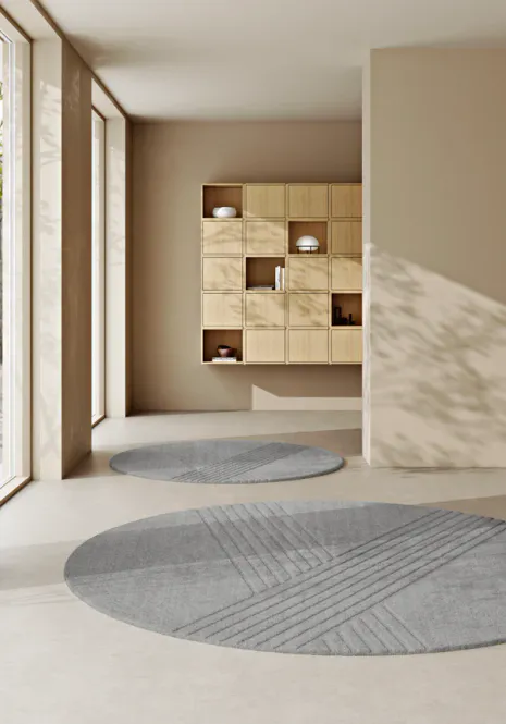 Hovedbilde Woud Kyoto gulvteppe grått ulike størrelser