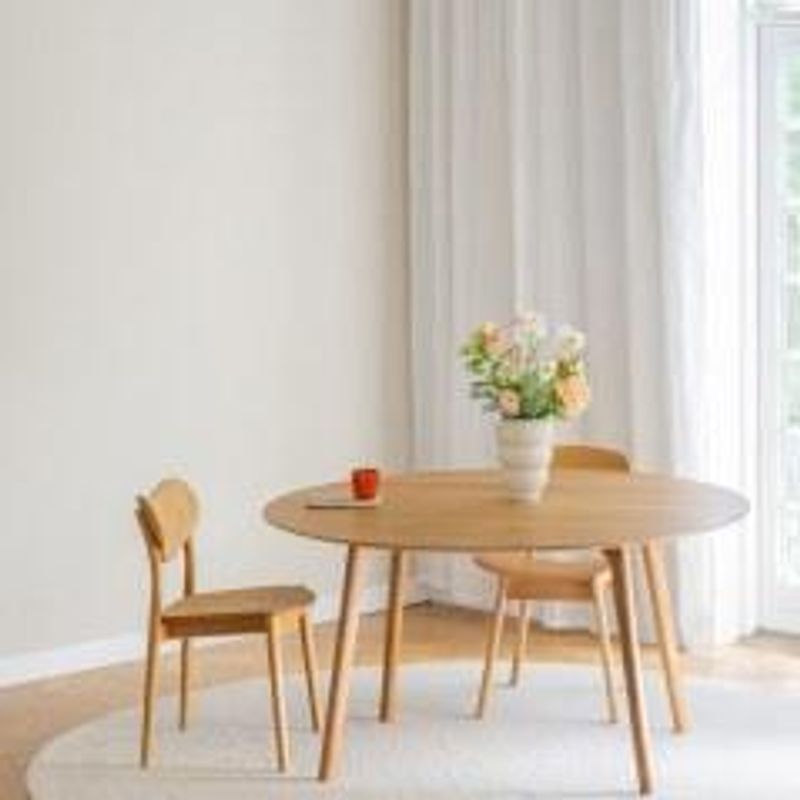 RO Salon spisebordØ120cm i eik, uttrekkbart